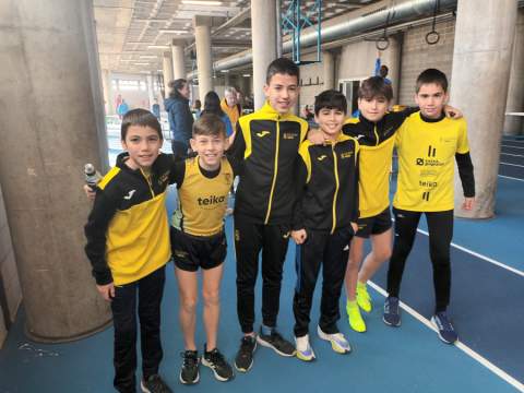 Parte del equipo infantil en el autonómico deValència.