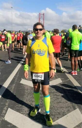 Rafa Tavallo en el medio maratón de Lisboa.