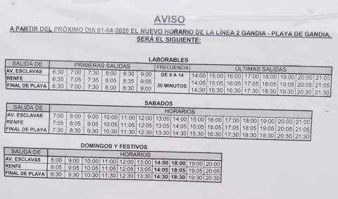 Nuevo horario.