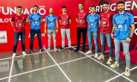 Los ugadores tras el sorteo, en la televisi&oacute;n valenciana.