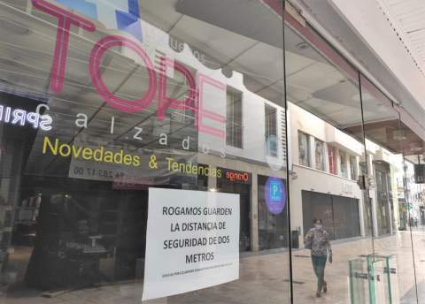 Una zapatería de la calle Major el sábado pasado.