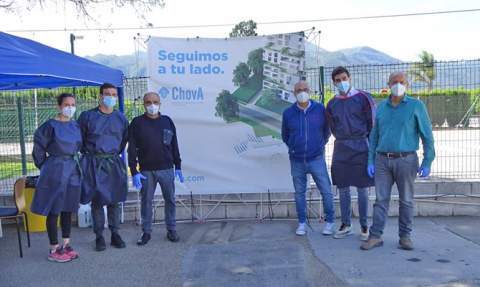 Personal sanitario y de la empresa, el sábado. Personal sanitario y de la empresa, el sábado.