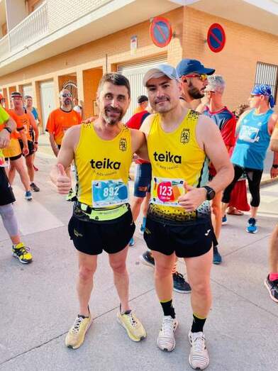 José Vicente Mocholí y Lluís Gisbert en la 10K de Beniparrell.