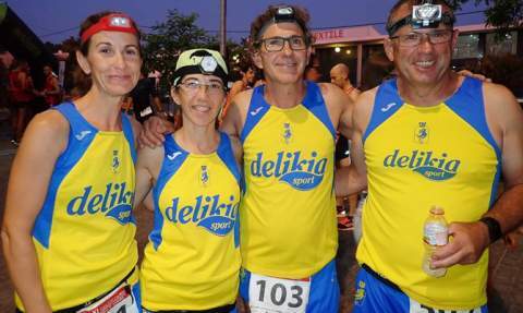 María Boscà, Ximo Canet, Silvia Xiao y Rafa Tavallo en la carrera nocturna al Palomar.