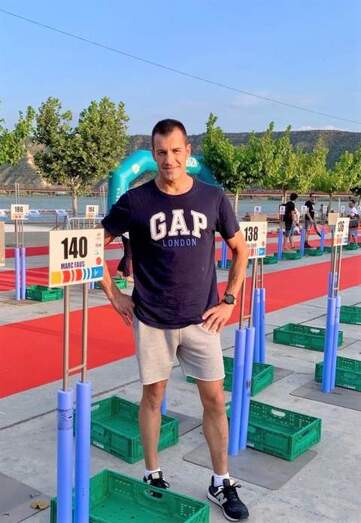 Marc Faus en el triatlón de Mequinenza.