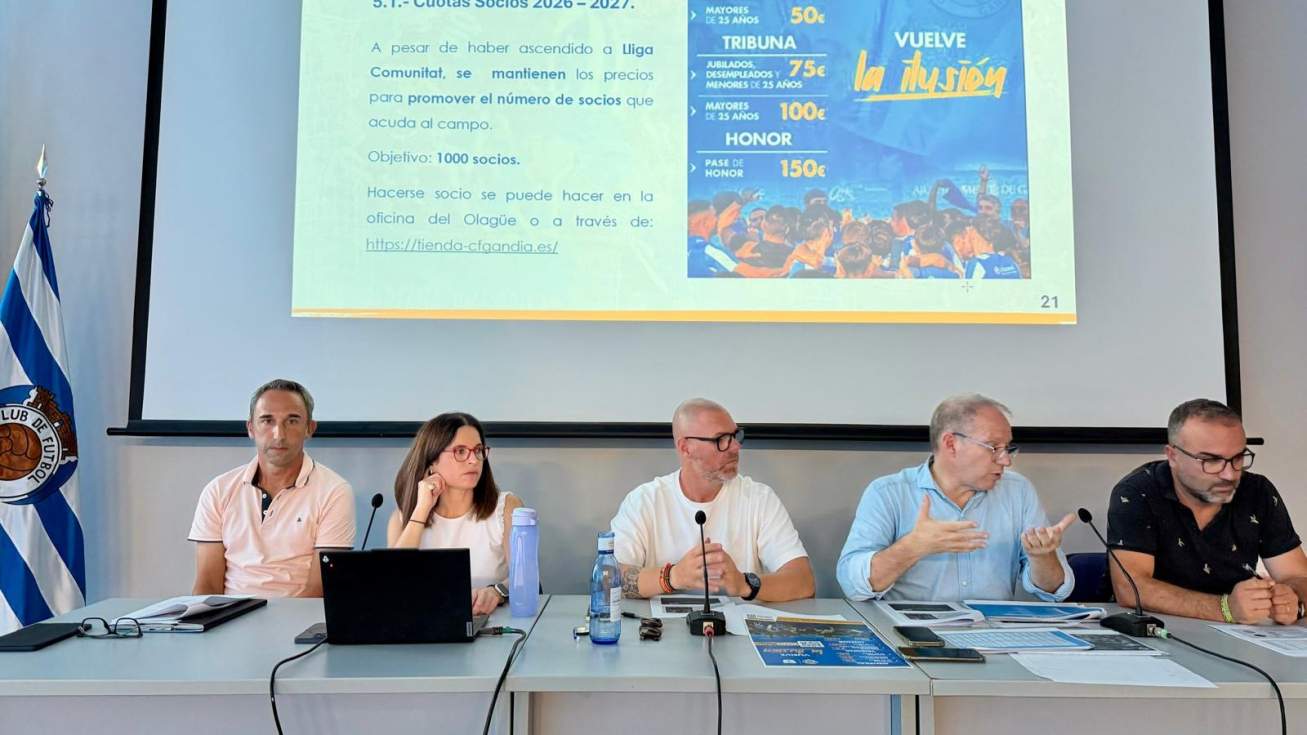 El CF Gandia rep el suport unànime dels socis en Assemblea General