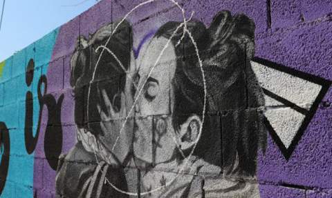El mural atacado. El mural atacado.