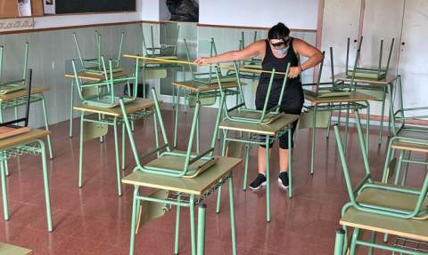 Preparatorios en el Colegio Carmelites de Gandia.