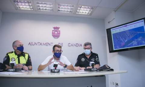 Presentaci&oacute;n del dispositivo especial de Gandia en rueda de prensa.