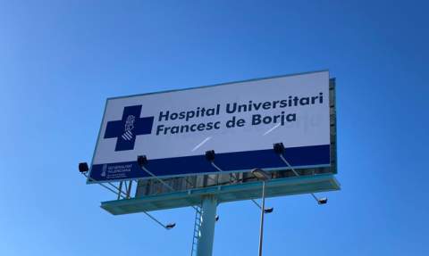 Cartel del hospital.