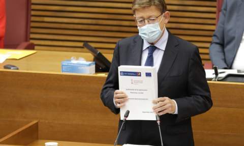 El presidente Puig en Les Corts.