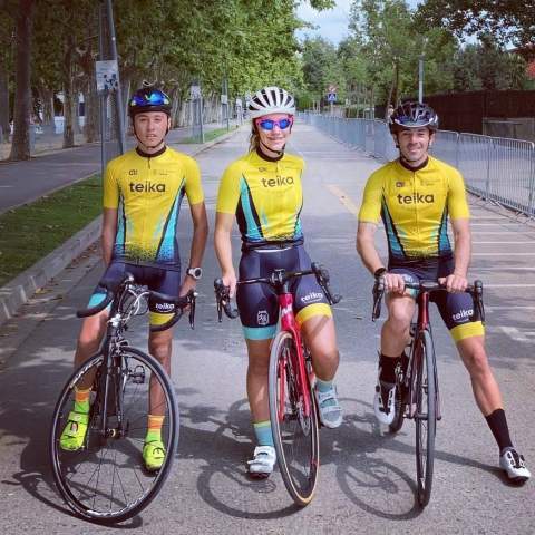 Xavi Cabanilles, Marina Camps y Carlos Ferrando en Banyoles.