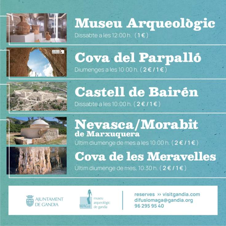 Gandia incorpora les visites a la Cova de les Meravelles en la Tardor Arqueològica