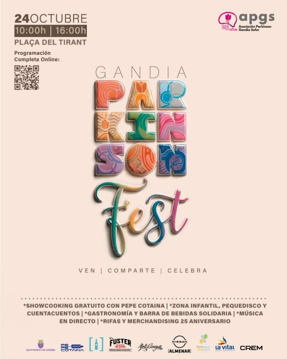 El ParkinsonFest llena Gandia de música, gastronomía y solidaridad el 24 de octubre