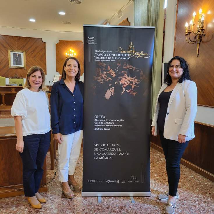 Oliva acollirà aquest diumenge, 11 d’octubre, el concert simfònic 'TANGO CONCERTANT, essència de Buenos Aires', inclòs en el cicle cultural ‘Territori Simfònic’ de la Diputació de Valencia