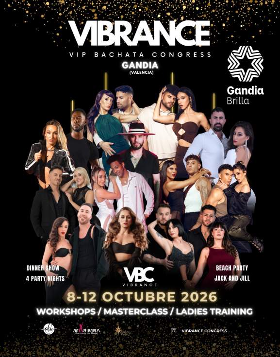 Gandia acollirà del 8 al 12 d’octubre el Vibrance VIP Bachata Congress, un congrés internacional que reunirà prop de 1.000 participants de 24 països