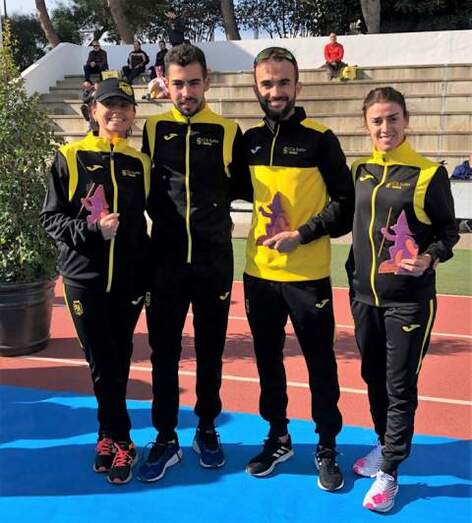 Los cuatro podios ‘groguets’: Suni Perales, Nizar Lakhlifi, Fernando Escrivà y Mónica Mahiques.
