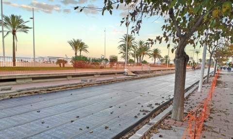 Paseo marítimo de Gandia, en obras. Paseo marítimo de Gandia, en obras.