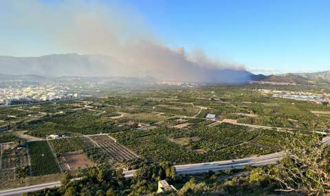 Vista desde la Muntanya de la Creu mirando a Villalonga y Ador. / Foto: Adolf Boluda.