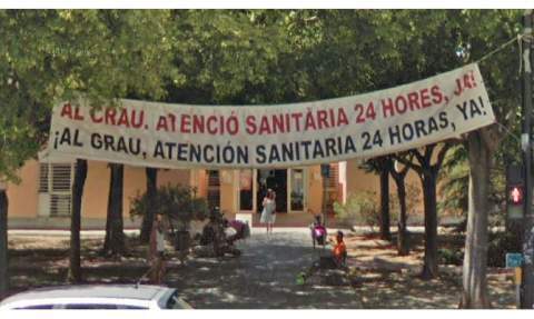 La pancarta, antes de que desapareciera. La pancarta, antes de que desapareciera.